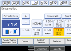 Die Abbildung zeigt das Bedienfeld-Display