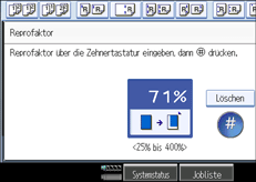 Die Abbildung zeigt das Bedienfeld-Display
