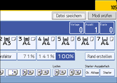 Die Abbildung zeigt das Bedienfeld-Display