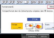 Die Abbildung zeigt das Bedienfeld-Display