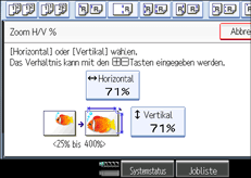 Die Abbildung zeigt das Bedienfeld-Display