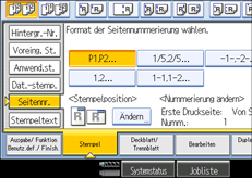 Die Abbildung zeigt das Bedienfeld-Display