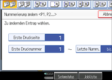 Die Abbildung zeigt das Bedienfeld-Display