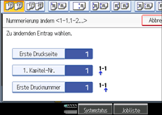 Die Abbildung zeigt das Bedienfeld-Display