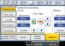 Die Abbildung zeigt das Bedienfeld-Display
