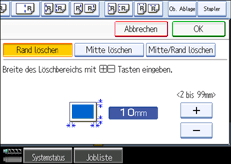 Die Abbildung zeigt das Bedienfeld-Display