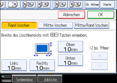 Die Abbildung zeigt das Bedienfeld-Display