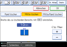 Die Abbildung zeigt das Bedienfeld-Display