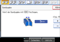 Die Abbildung zeigt das Bedienfeld-Display