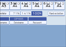 Die Abbildung zeigt das Bedienfeld-Display