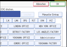 Die Abbildung zeigt das Bedienfeld-Display
