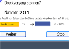 Die Abbildung zeigt das Bedienfeld-Display