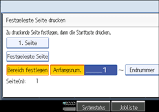 Die Abbildung zeigt das Bedienfeld-Display
