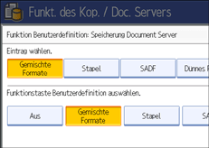 Die Abbildung zeigt das Bedienfeld-Display