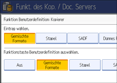 Die Abbildung zeigt das Bedienfeld-Display