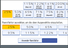 Die Abbildung zeigt das Bedienfeld-Display