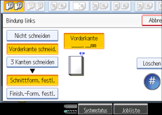 Die Abbildung zeigt das Bedienfeld-Display