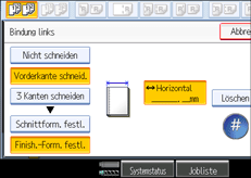 Die Abbildung zeigt das Bedienfeld-Display