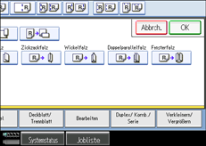 Die Abbildung zeigt das Bedienfeld-Display