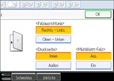 Die Abbildung zeigt das Bedienfeld-Display