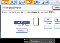 Die Abbildung zeigt das Bedienfeld-Display