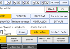 Die Abbildung zeigt das Bedienfeld-Display