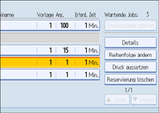 Die Abbildung zeigt das Bedienfeld-Display