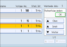 Die Abbildung zeigt das Bedienfeld-Display