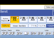 Die Abbildung zeigt das Bedienfeld-Display
