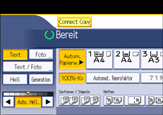 Die Abbildung zeigt das Bedienfeld-Display
