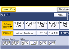 Die Abbildung zeigt das Bedienfeld-Display