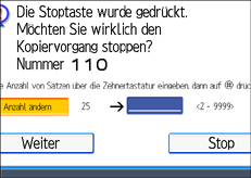 Die Abbildung zeigt das Bedienfeld-Display