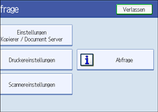 Abbildung der Bedienfeldanzeige