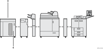 Abbildung der Ausgabeablage (nummerierte Abbildungen)