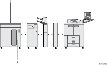 Abbildung der Ausgabeablage (nummerierte Abbildungen)
