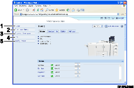 Darstellung der Webbrowseranzeige mit numerierter Abbildung
