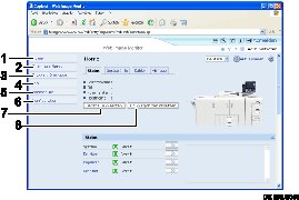 Darstellung der Webbrowseranzeige mit numerierter Abbildung