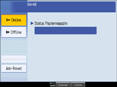 Die Abbildung zeigt die Bedienfeldanzeige