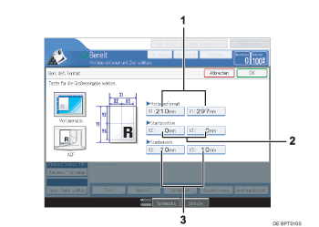 Nummerierte Abbildung Bedienfeld-Display