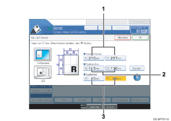 Nummerierte Abbildung Bedienfeld-Display