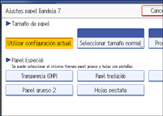 Ilustraci&oacute;n de la pantalla del panel de mandos