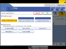 Ilustraci&oacute;n de la pantalla del panel de mandos