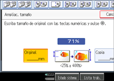 Ilustración de la pantalla del panel de mandos