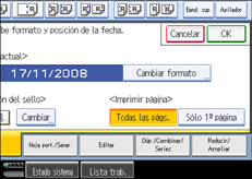 Ilustraci&oacute;n de la pantalla del panel de mandos