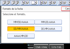 Ilustraci&oacute;n de la pantalla del panel de mandos