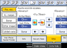 Ilustraci&oacute;n de la pantalla del panel de mandos
