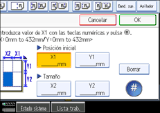 Ilustraci&oacute;n de la pantalla del panel de mandos