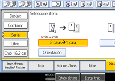 Ilustración de la pantalla del panel de mandos