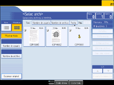 Ilustraci&oacute;n de la pantalla del panel de mandos