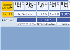 Ilustraci&oacute;n de la pantalla del panel de mandos